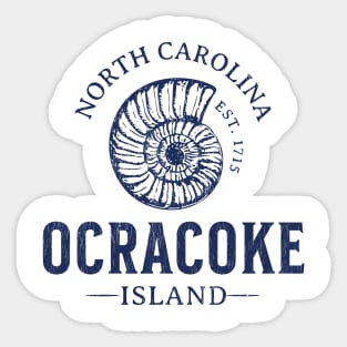 Ocracoke Island, NC Summertime Vacationing Seashell Sticker